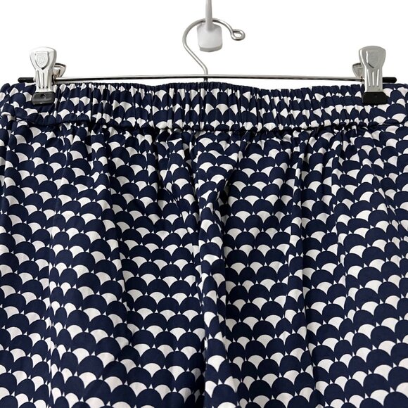 Boden Womens Navy Blue White Scallop Print Pull On Tapered Pants Size 6 Regular - Picture 3 of 7